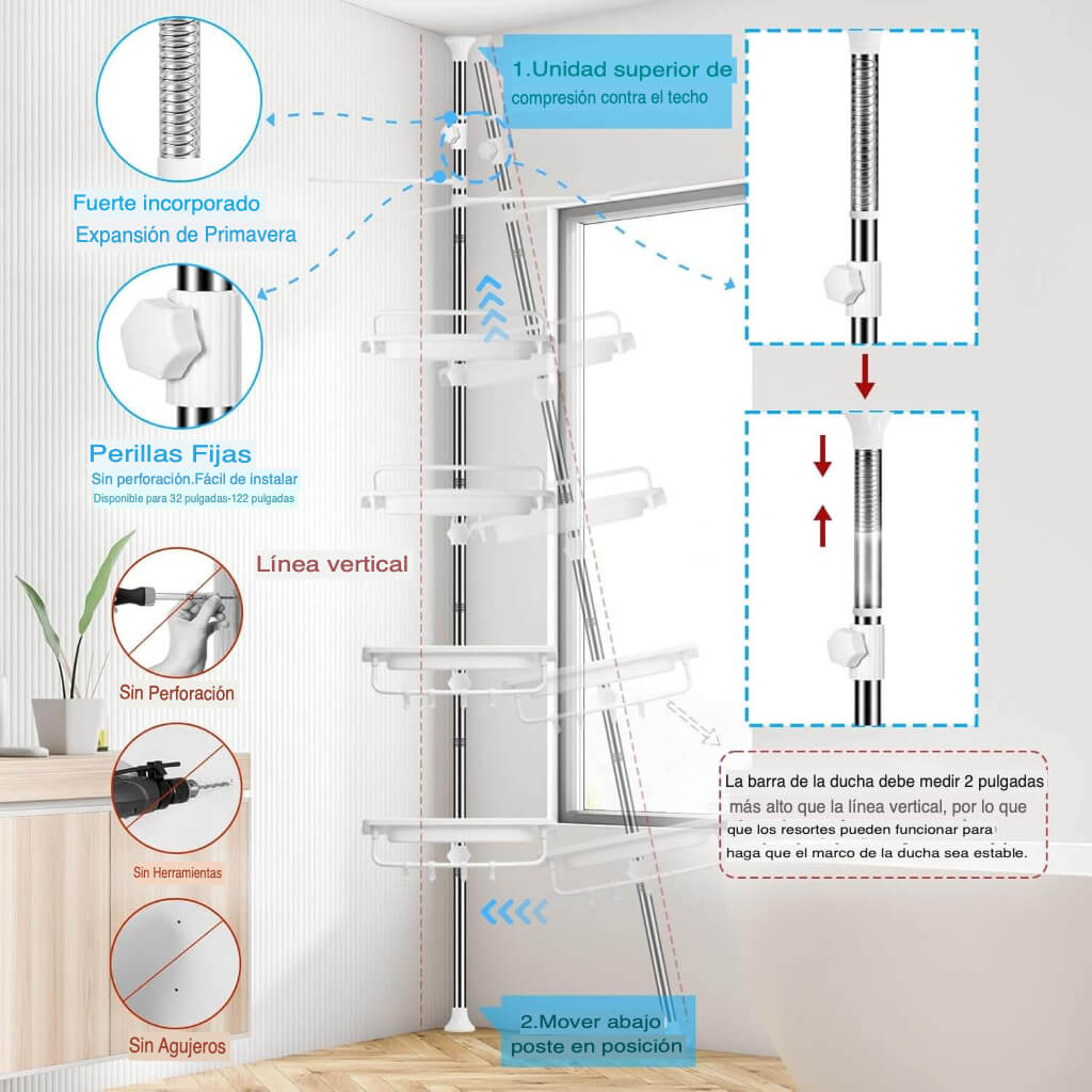 Storix™ Adjustable and Corrosion-Resistant Shower Shelf