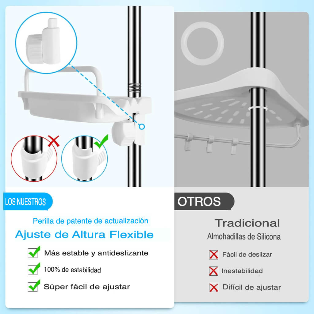 Storix™ Adjustable and Corrosion-Resistant Shower Shelf