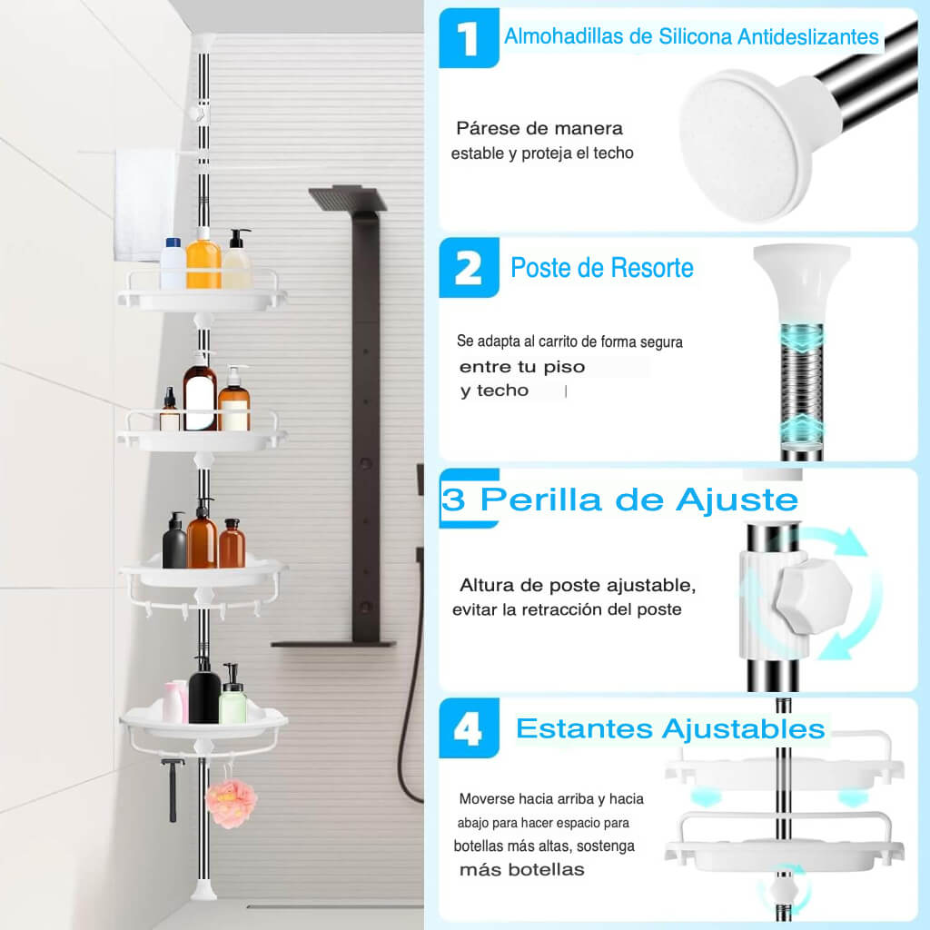 Storix™ Adjustable and Corrosion-Resistant Shower Shelf